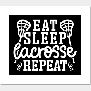 Eat Sleep Lacrosse Repeat Sport Cute Funny Posters and Art